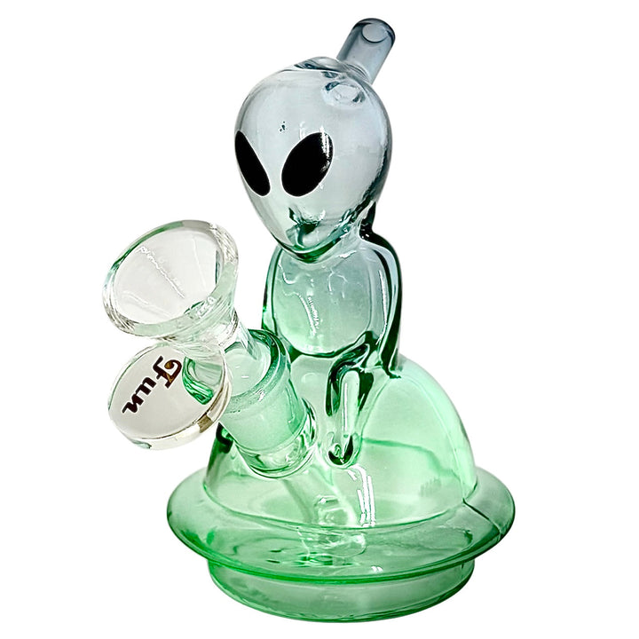 Mini Alien Bong with grey alien head and lake green body