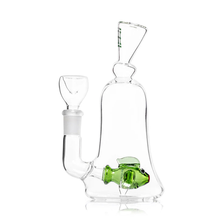 Mini Fish Bong – Right Side View of Glass Water Pipe