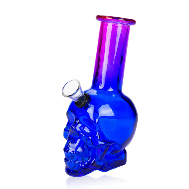 6 inch Mini Skull Bong with purple-blue gradient glass - PILOTDIARY