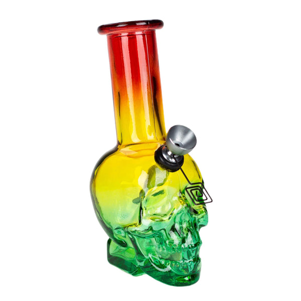 6 inch Mini Skull Bong with purple-blue gradient glass - PILOTDIARY