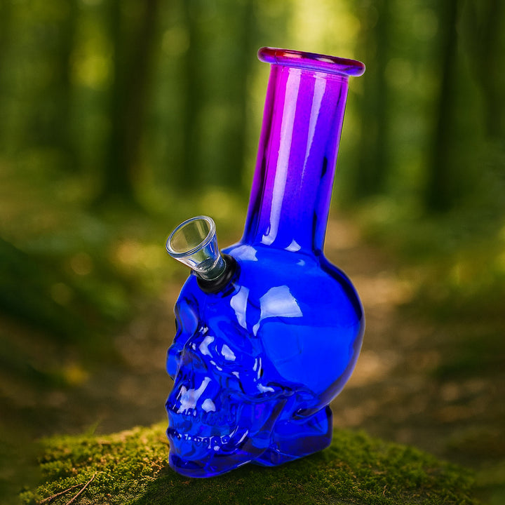 Lifestyle scene of 6 inch Mini Skull Bong
