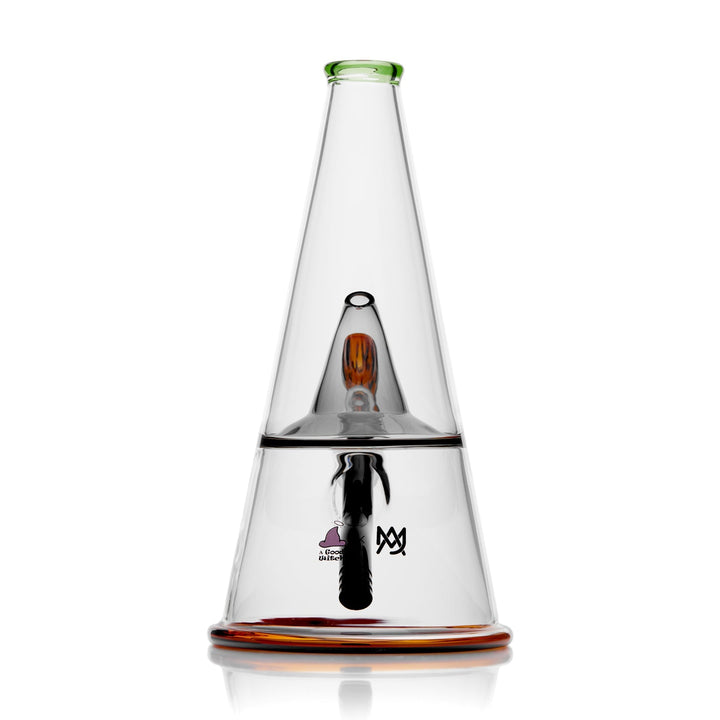 Back view of MJ Arsenal Alchemist Halloween Witch Water Pipe – full Halloween-themed glass bong