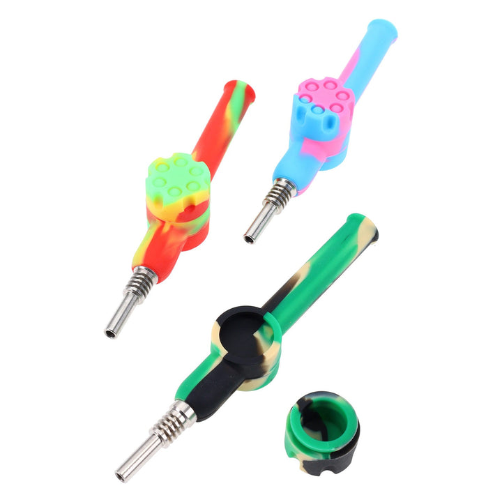 Multicolor Silicone Revolver Nectar Collector Dab Straw