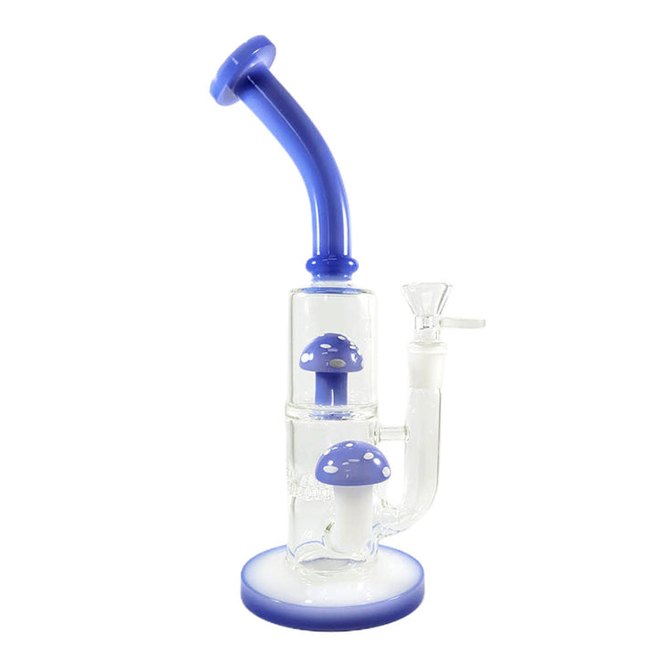 Jade Blue Mushroom Perc Bong in blue color