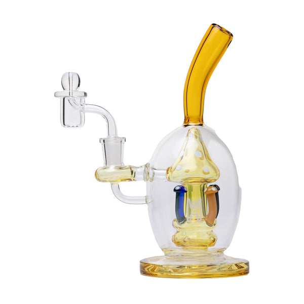 Mushroom Globe Dab Rig in amber color