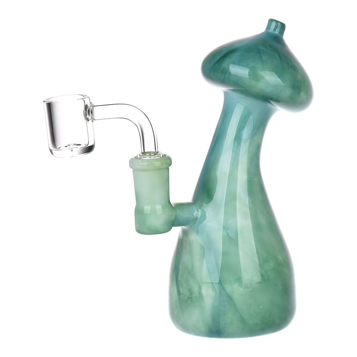 14mm male quartz banger on Mushroom Top Marbled Dab Rig