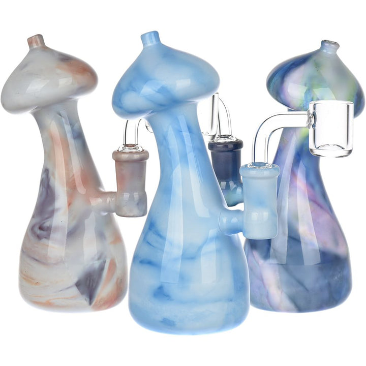 6 inch Mushroom Top Marbled Dab Rig