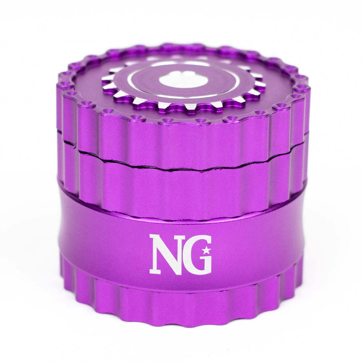 NG Gear Grinder in vibrant purple with gear-shaped aluminum design