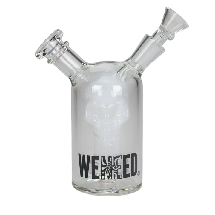 5 inch Noir Skull Glass Mini Bong in white