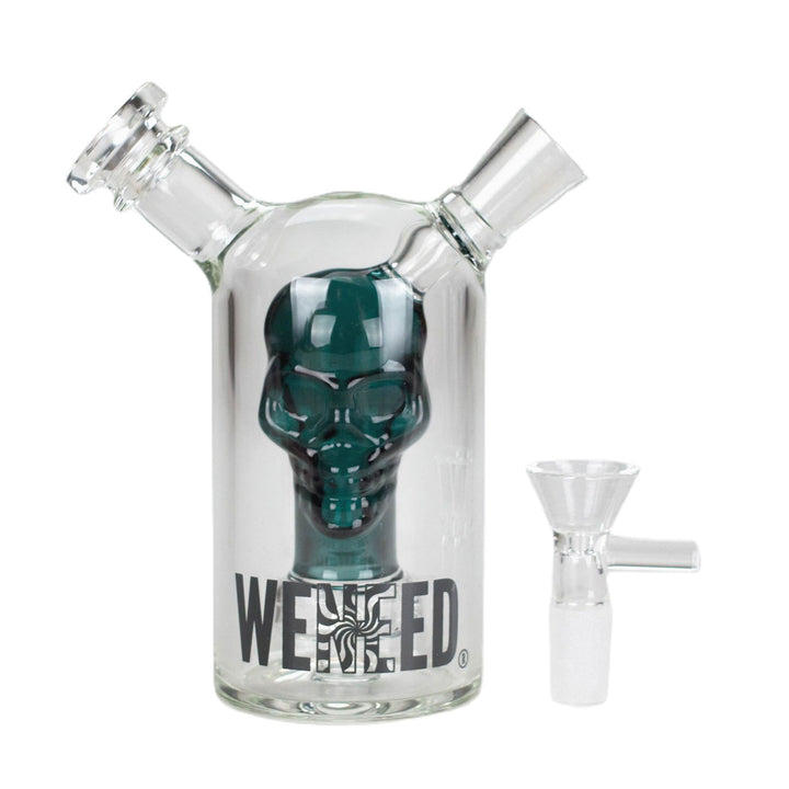 5 inch Noir Skull Glass Mini Bong with Glass Bowl