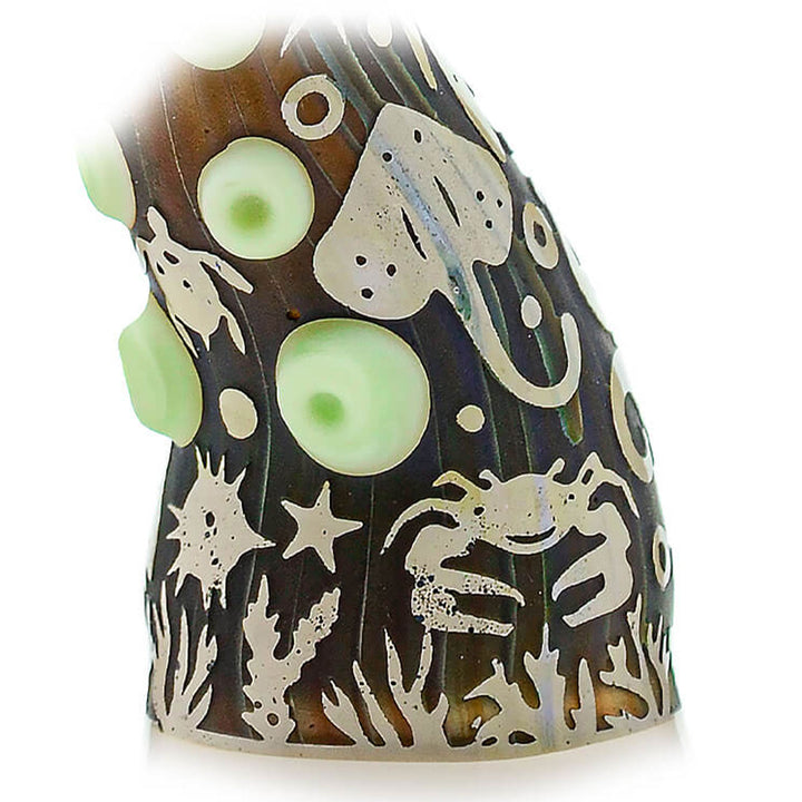 Close-up detail of Ocean Tentacle Peak Glass Attachment highlighting glass craftsmanship