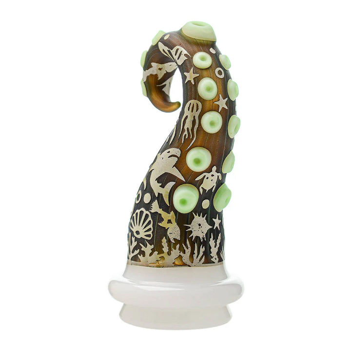 Left side view of Ocean Tentacle Peak Glass Attachment for Puffco Peak