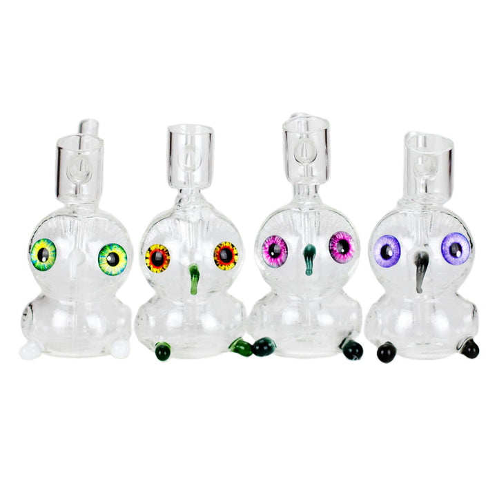 Front view of 4″ Owl Dab Rig all colors