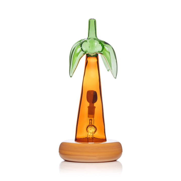 Back view of Palm Tree XL Bong with palm tree artwork