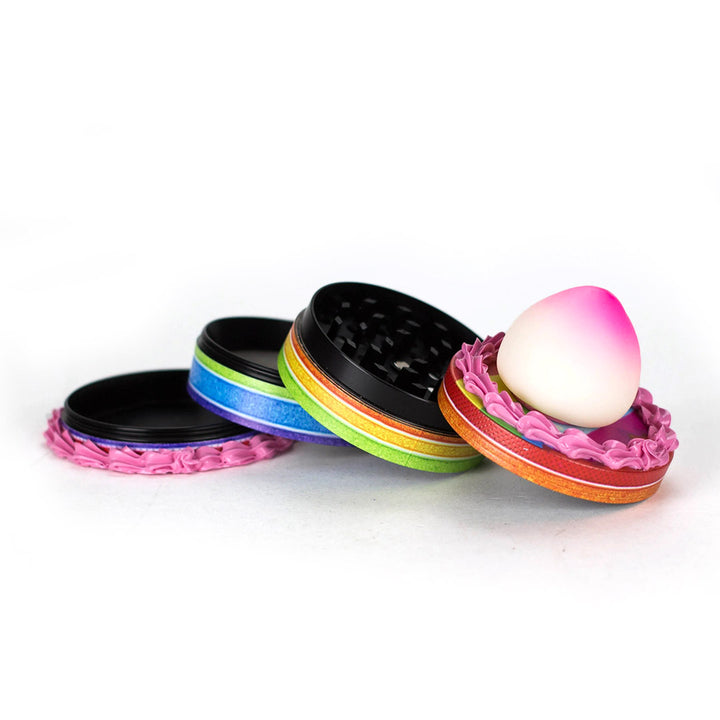 Three-chamber construction of Rainbow Cake Weed Grinder