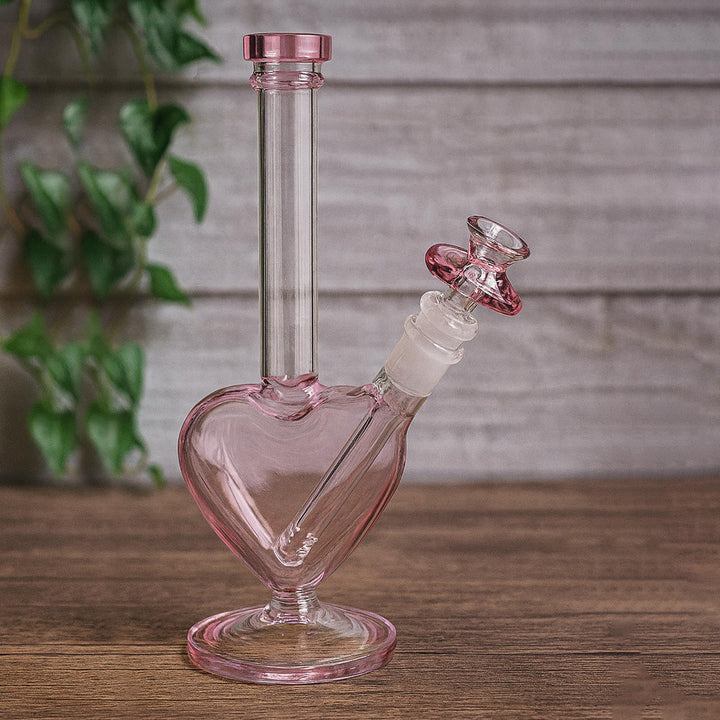 Fonder Pink Heart Shape Glass Bong - PILOTDIARY