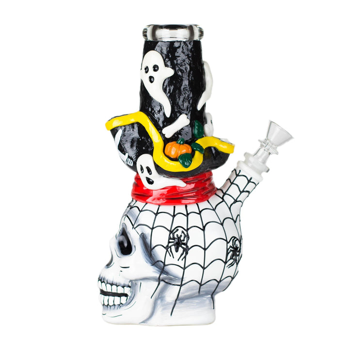 pirate skull bong 5mm thick glass side view