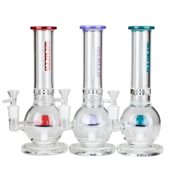 Pocket Orb Bong in green, red, and purple color options