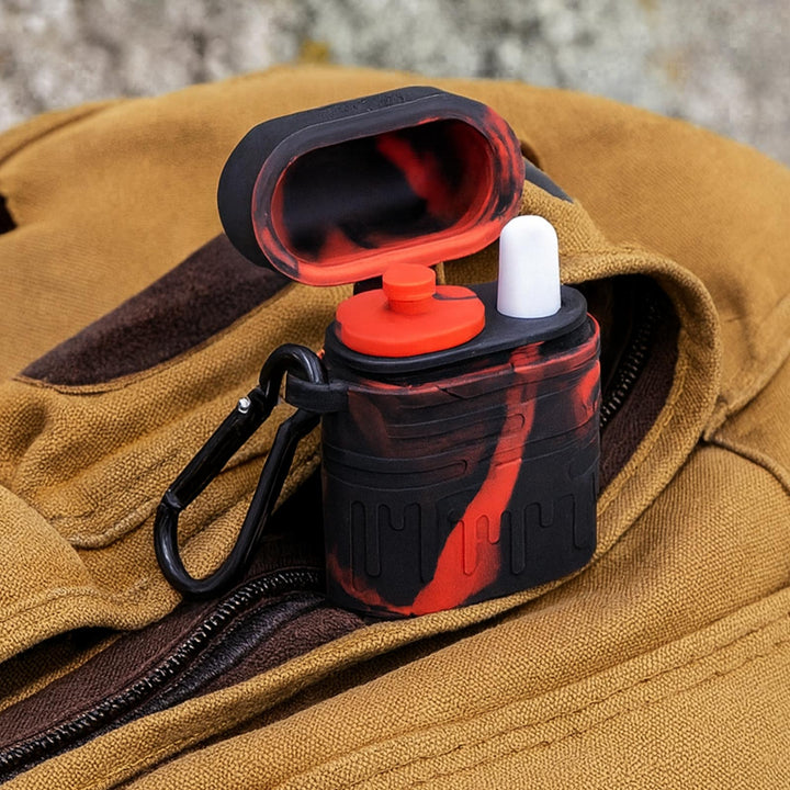 Portable Silicone Dugout with One Hitter in Red & Black Color