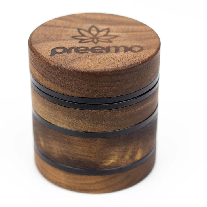 Preemo 2.5" Black Wooden Herb Grinder in black