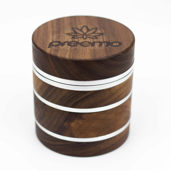 Preemo 2.5" Wooden Herb Grinder in Silver