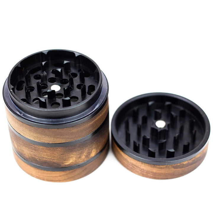 Preemo Wooden Grinder in Silver – 2-piece view