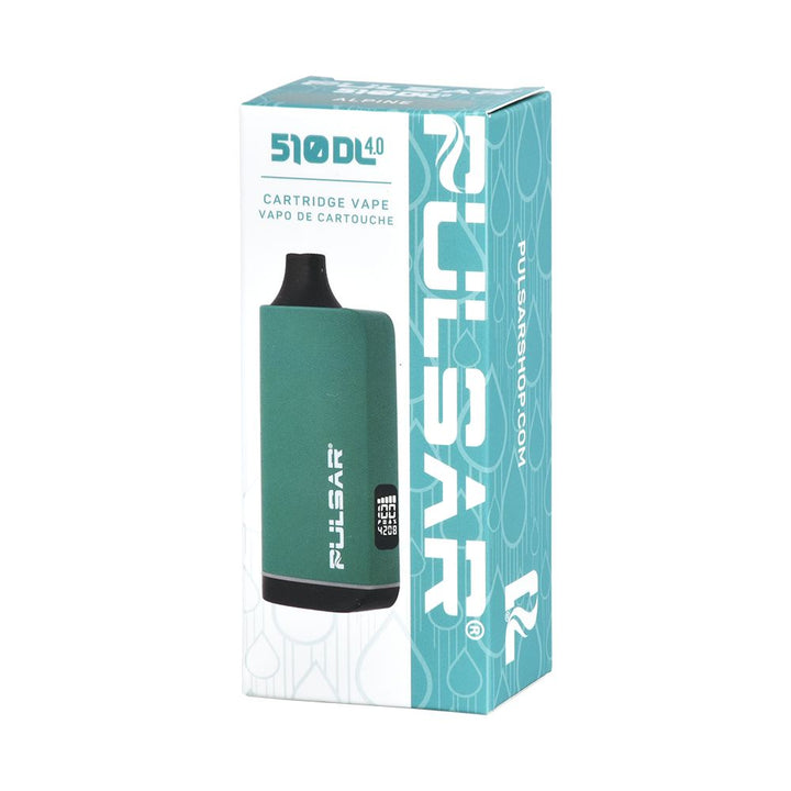 Pulsar 510 DL 4.0 Auto-Draw Vape Bar in green with original packaging box