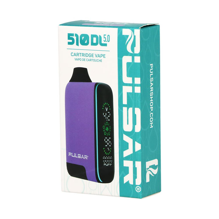 Purple Pulsar 510 DL 5.0 Vape Bar packaging display