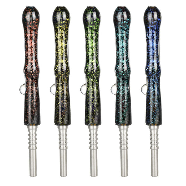 Pulsar Galaxy Glass Straw for Dabs with 10mm titanium tip
