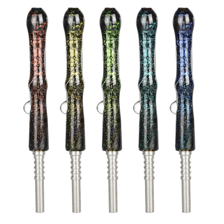 Pulsar Galaxy Glass Straw for Dabs with 10mm titanium tip