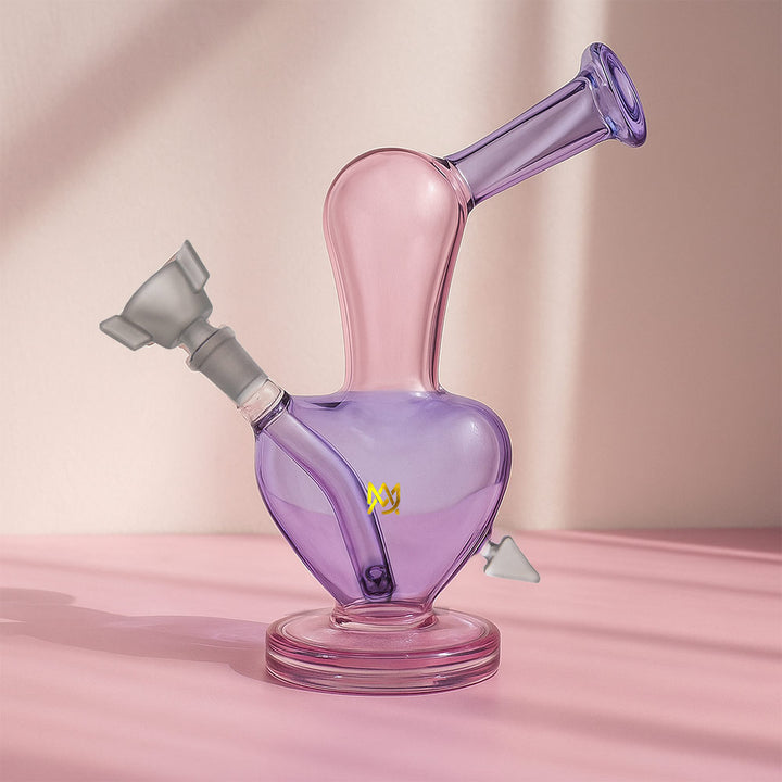 front view of purple heart bong 