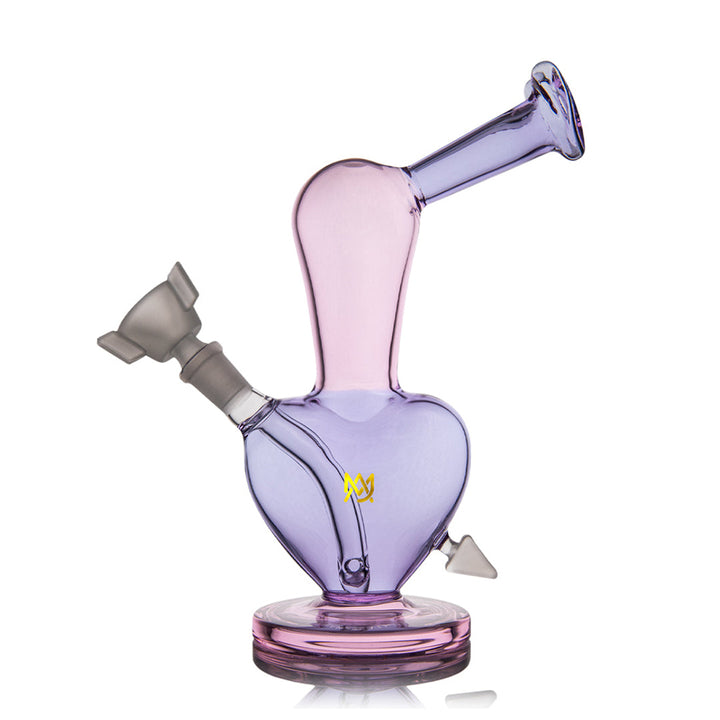 Main view of the Purple Heart Bong with Cupid’s arrow design