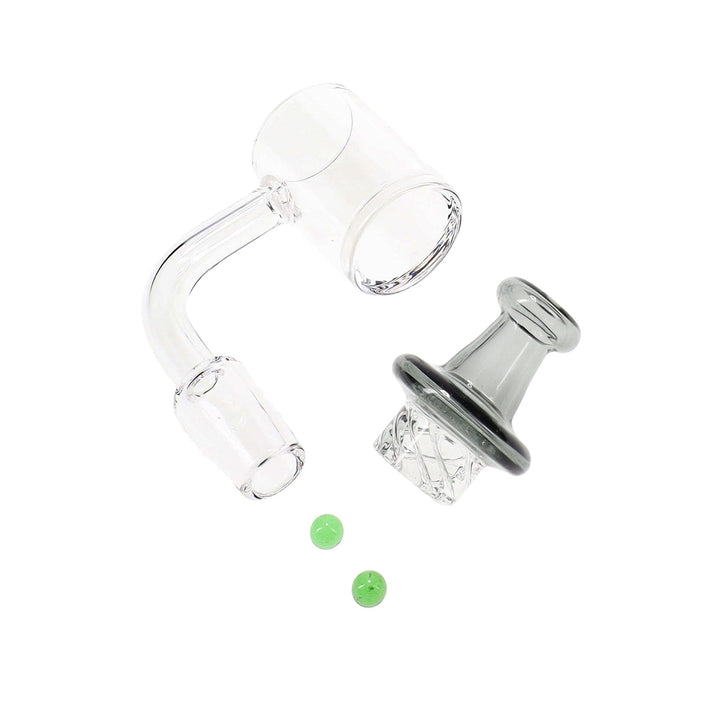 Black Quartz Spinner Banger Set with Beads - inhalco