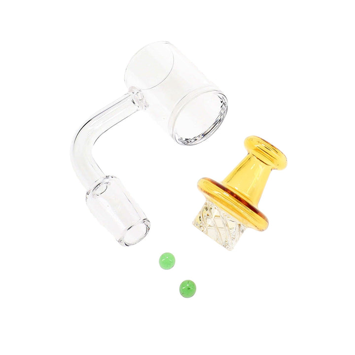 Yellow Quartz Spinner Banger Set with Carb Cap and Beads