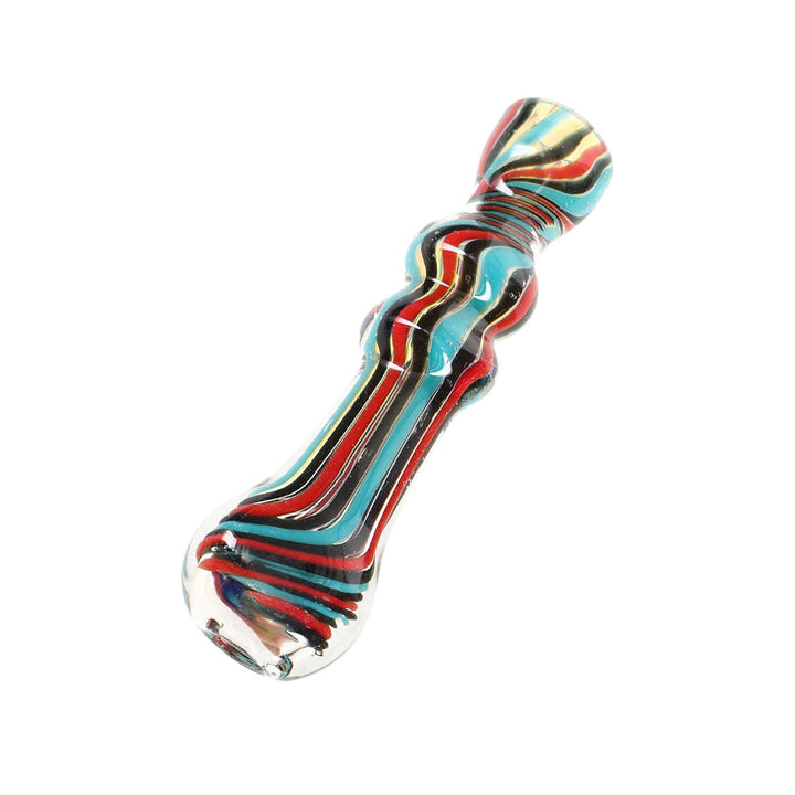 Rainbow Taster Striped Chillum Glass 