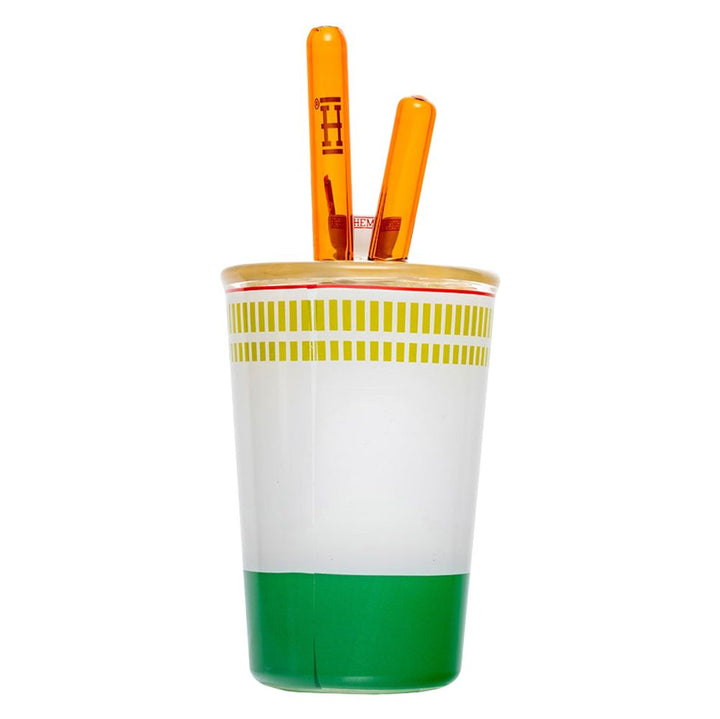 Ramen Cup Bong - Back view of glass bong