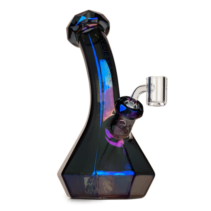 Red Eye Tek Carina Lean Back Beaker Dab Rig in blue with metallic finish