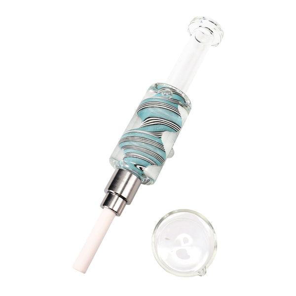 Reverse Swirl Fluid-Filled Straw Nectar Collector Kit in blue color