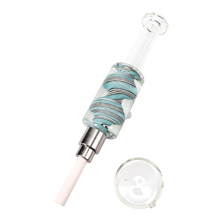 Reverse Swirl Fluid-Filled Straw Nectar Collector Kit in blue color