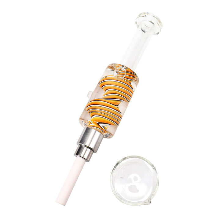 Reverse Swirl Fluid-Filled Straw Nectar Collector Kit in orange