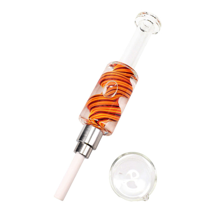 Reverse Swirl Fluid-Filled Straw Nectar Collector Kit in red color