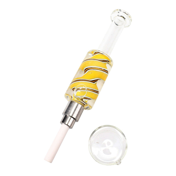Reverse Swirl Fluid-Filled Straw Nectar Collector Kit in yellow
