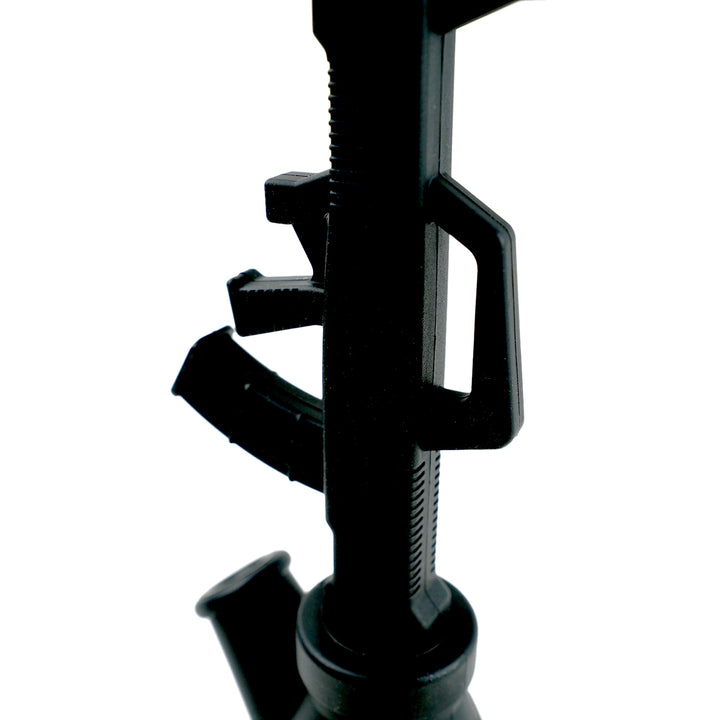 Straight neck view of Black Silicone AK-47 Bong
