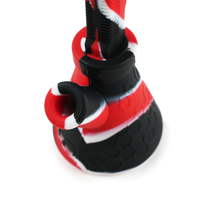Close-up of Black White Red Silicone AK-47 Bong bowl joint
