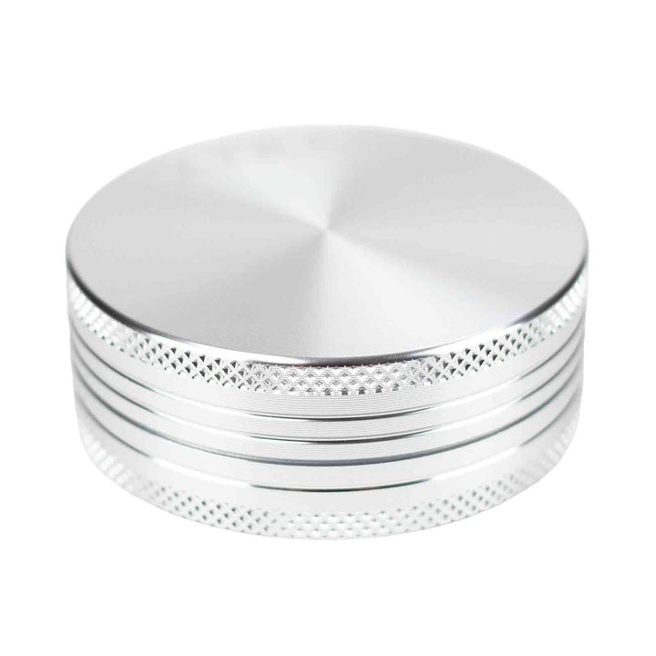 Shiny silver Mini Herb Grinder with metallic finish