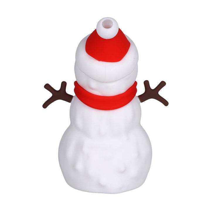 Snappy Snowman Bong back view showing durable silicone body