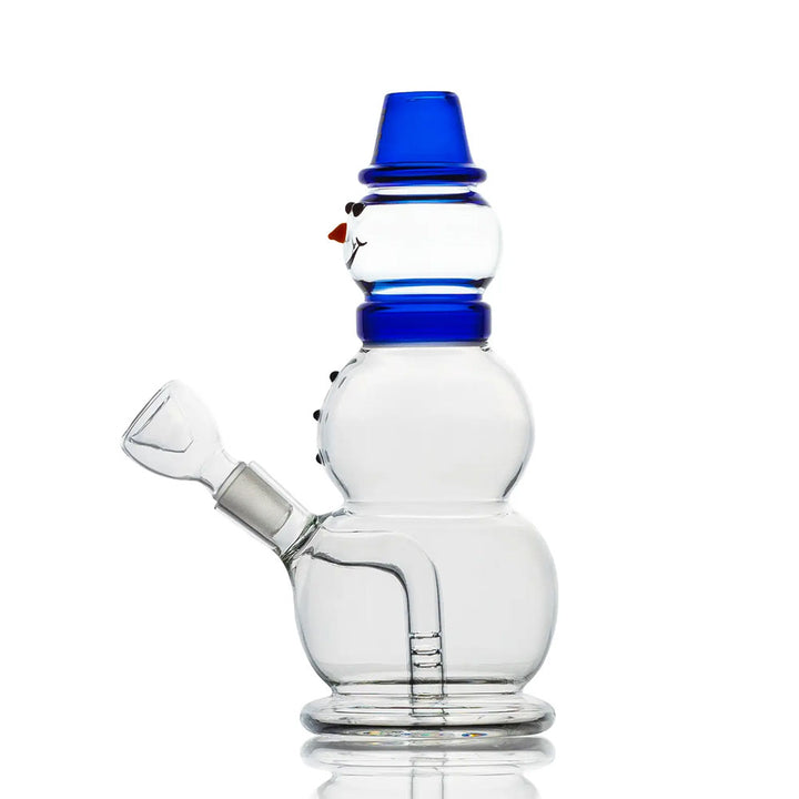 Side view of Blue Snowman Bong