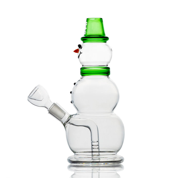 Side view of Green Snowman Bong
