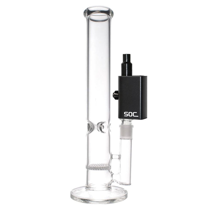 SOC Tokes Dual Use Water Pipe Vaporizer attached to water pipe, smooth vapor hits, dual-use design