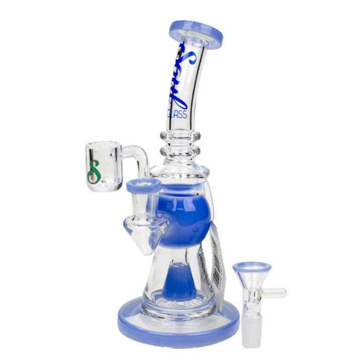 SOUL Glass 2-in-1 Bong and Dab Rig in Blue